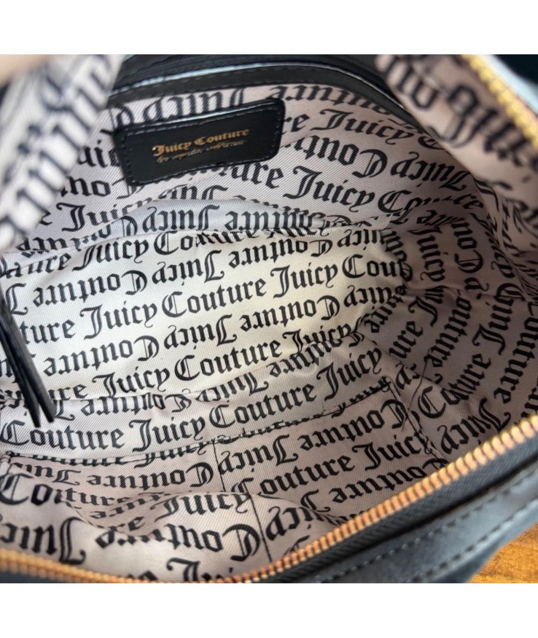 JUICY COUTURE Черная бархатная сумка через плечо, фото 3