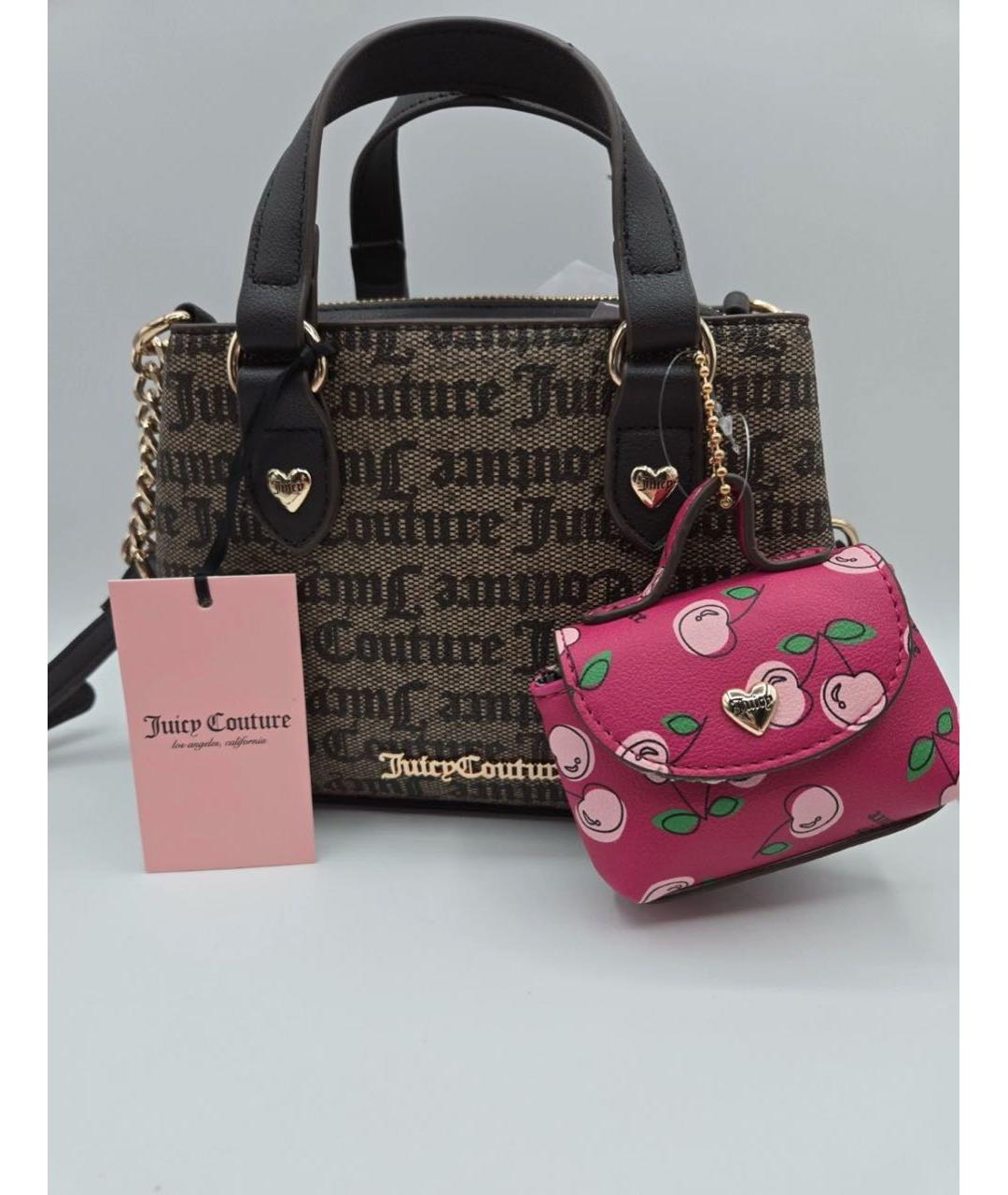 JUICY COUTURE Коричневая сумка с короткими ручками, фото 5