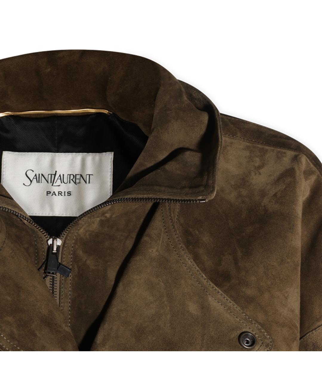 SAINT LAURENT Зеленая замшевая куртка, фото 3