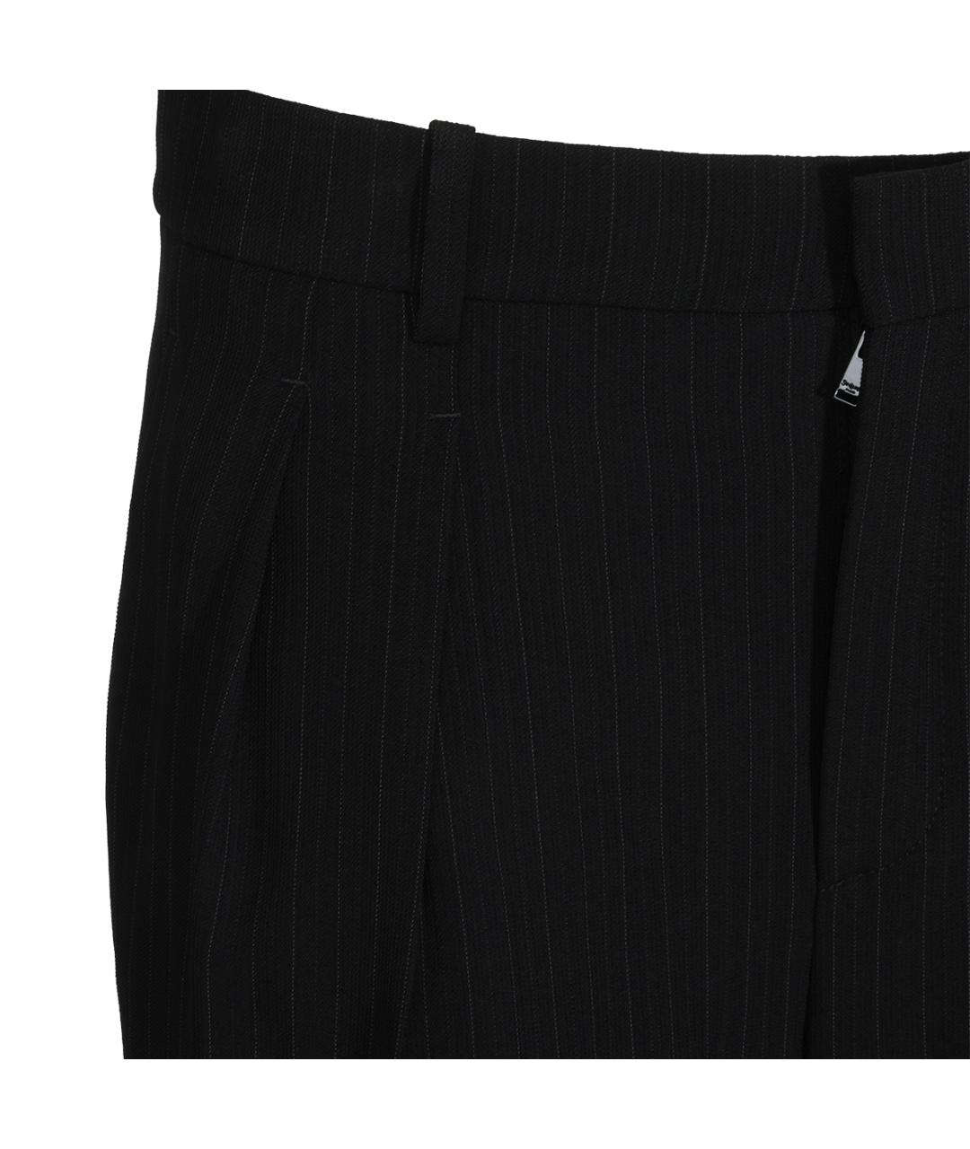 SAINT LAURENT Черные шерстяные прямые брюки, фото 3
