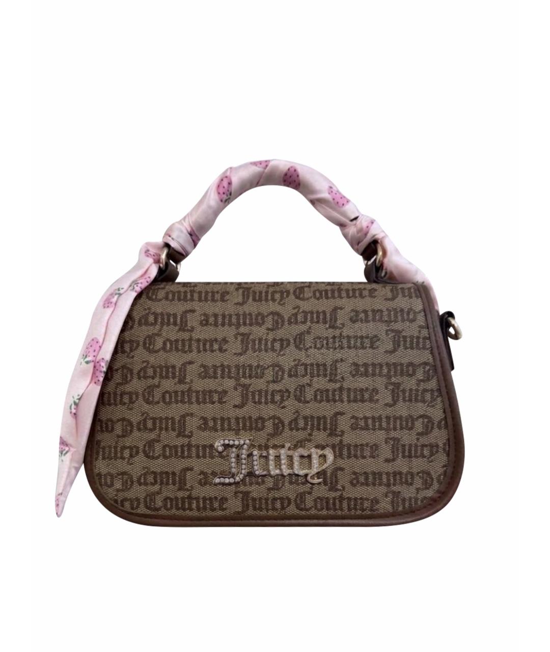 JUICY COUTURE Коричневая тканевая сумка через плечо, фото 1