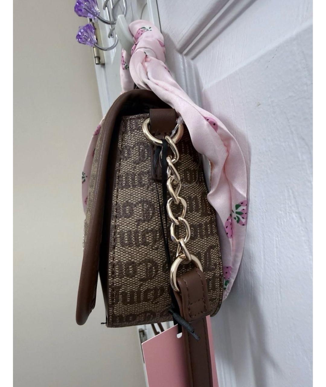 JUICY COUTURE Коричневая тканевая сумка через плечо, фото 3