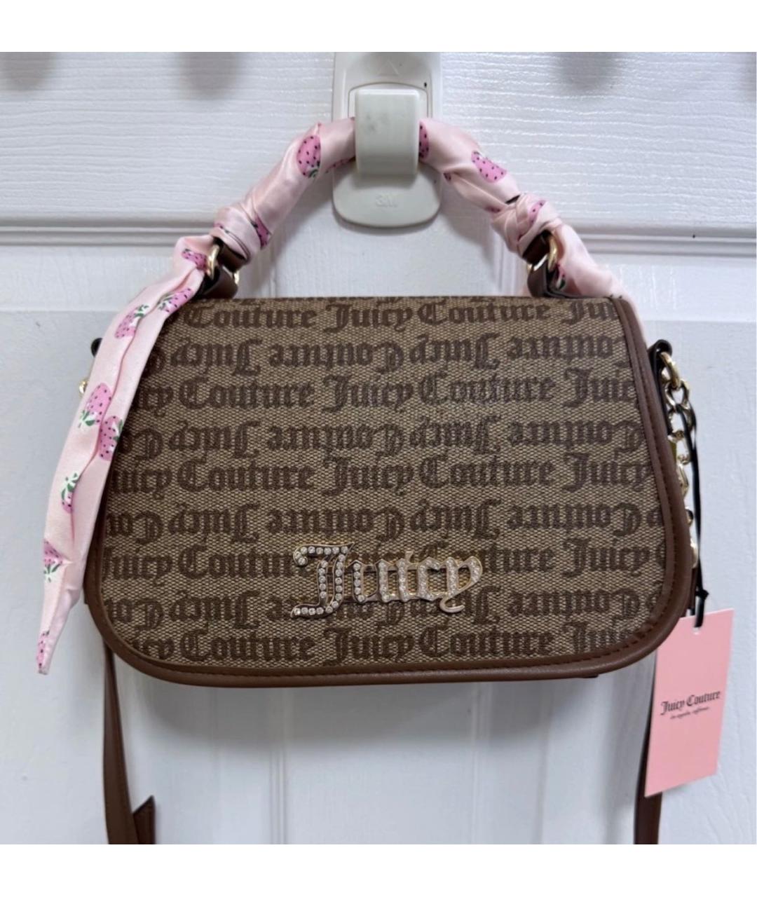 JUICY COUTURE Коричневая тканевая сумка через плечо, фото 4