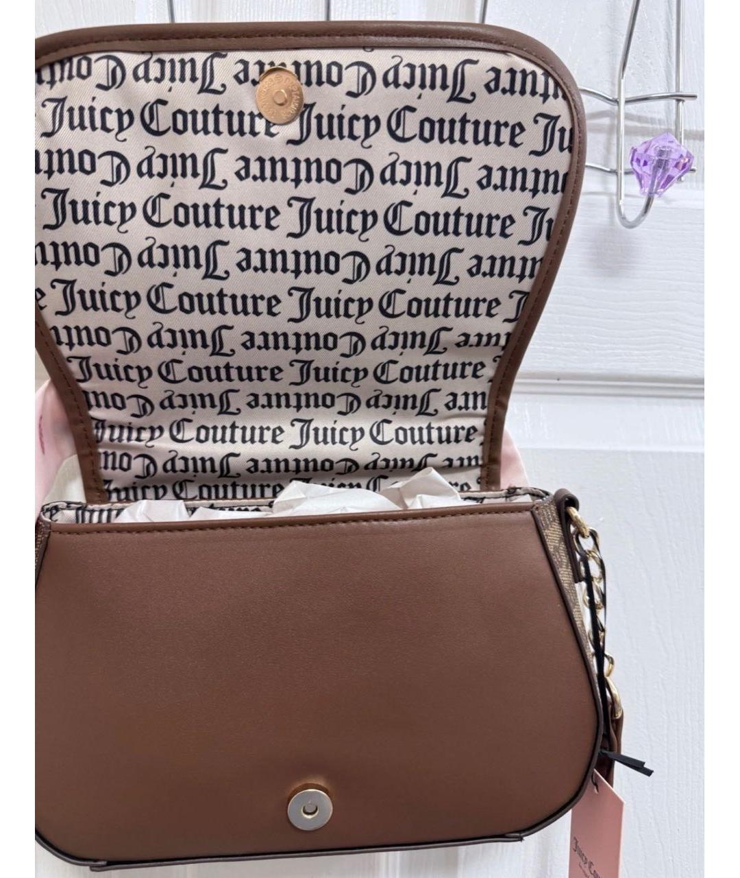 JUICY COUTURE Коричневая тканевая сумка через плечо, фото 2