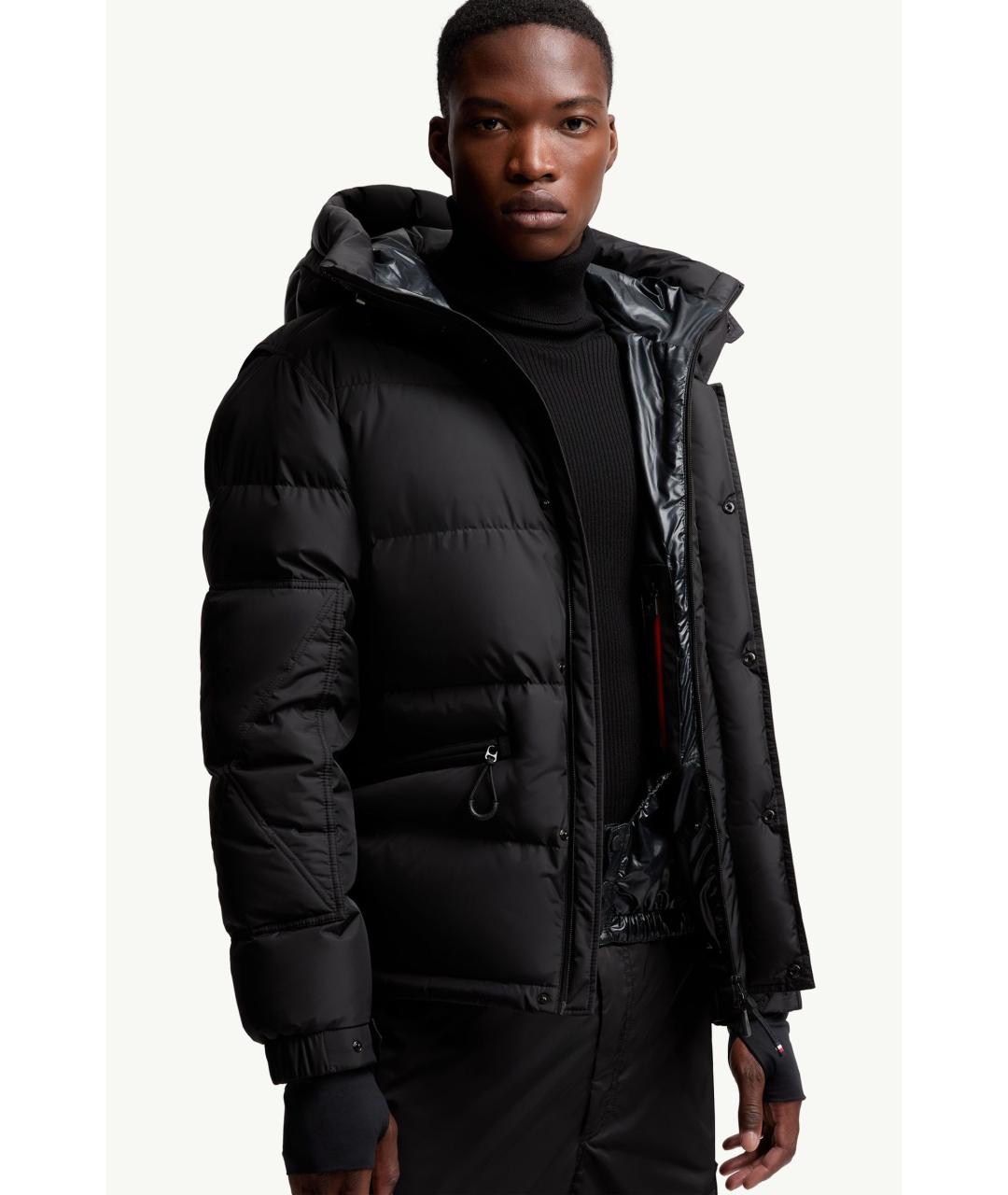 MONCLER Черное полиамидовое пальто, фото 5