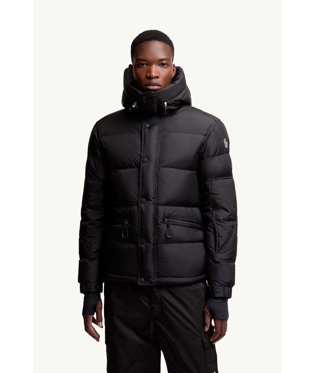 MONCLER Черное полиамидовое пальто, фото 3