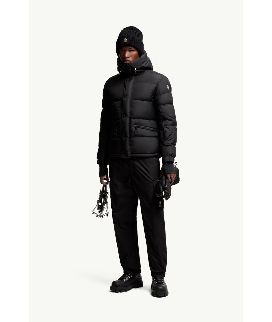 MONCLER Черное полиамидовое пальто, фото 2