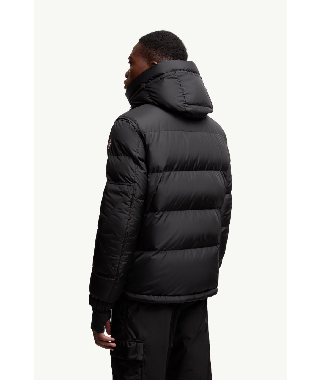 MONCLER Черное полиамидовое пальто, фото 4