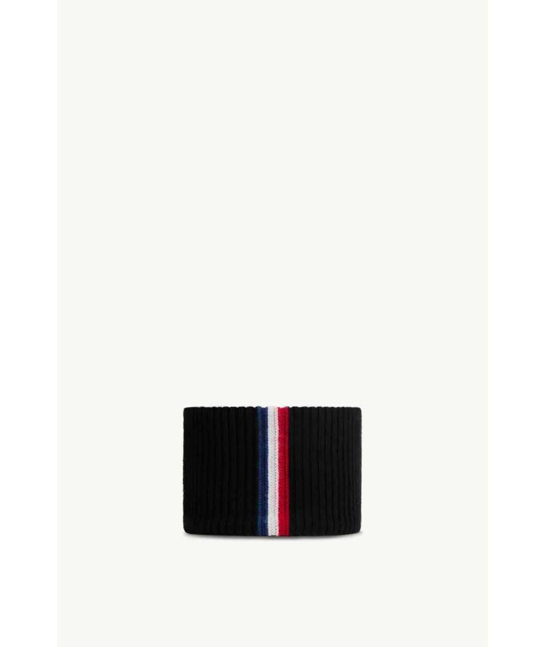 MONCLER Черная шерстяная повязка на голову, фото 4