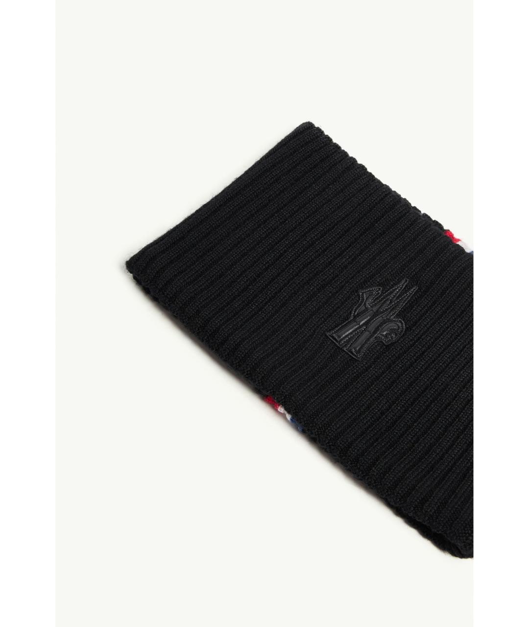 MONCLER Черная шерстяная повязка на голову, фото 3