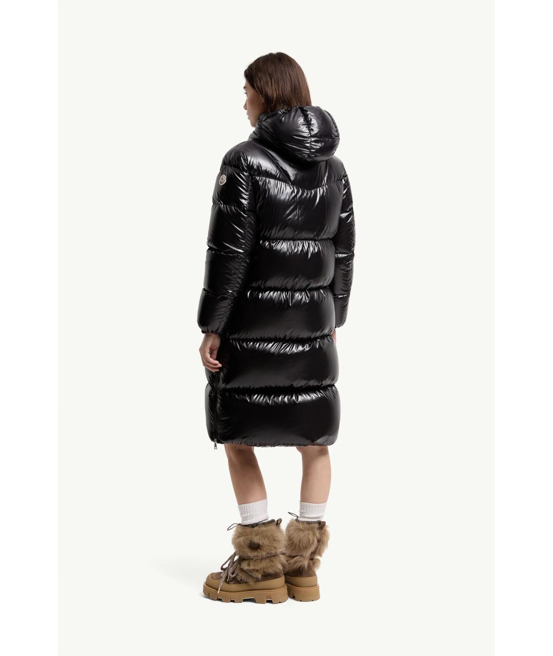 MONCLER Черное полиамидовое пальто, фото 5