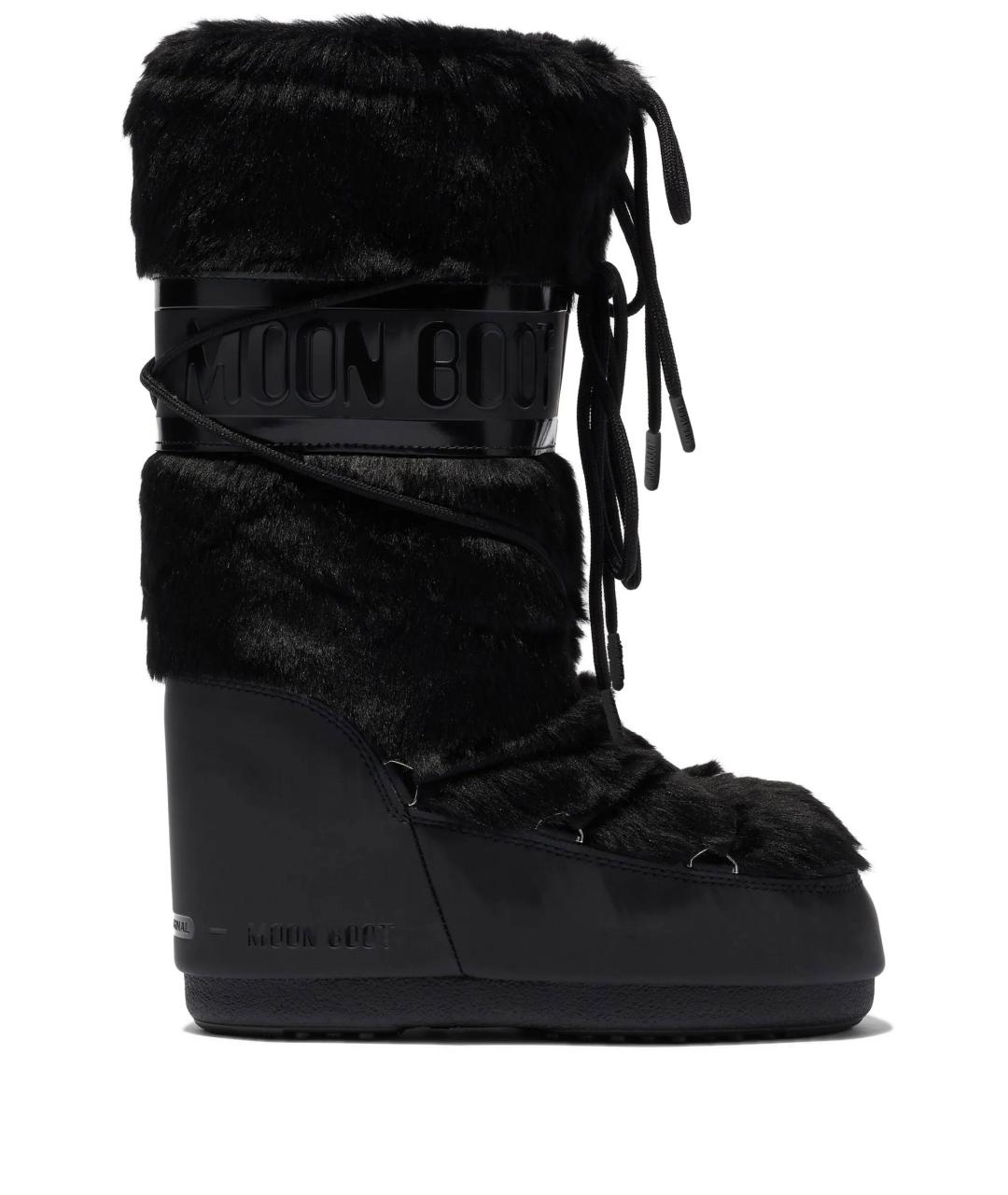 MOON BOOT Черные синтетические сапоги, фото 1