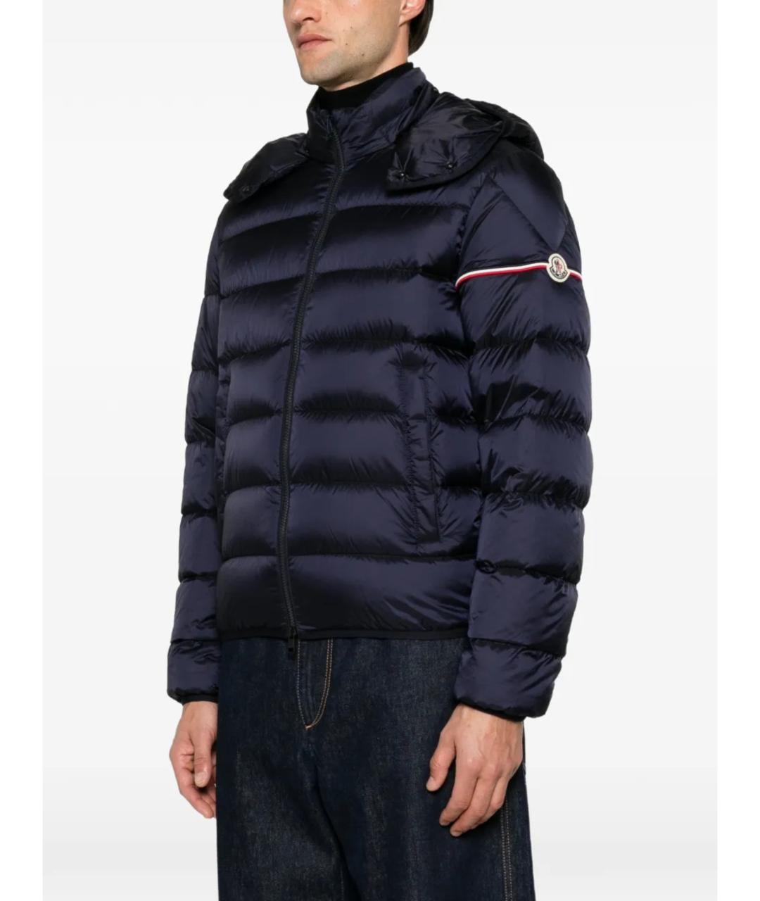 MONCLER Синий полиамидовый пуховик, фото 3