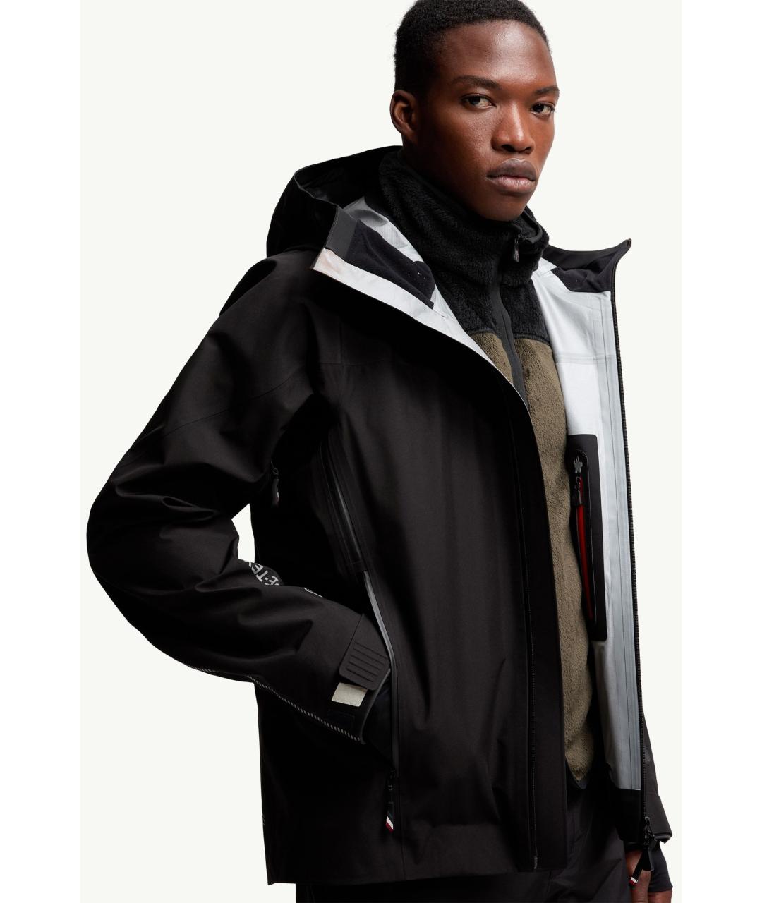 MONCLER Черная полиэстеровая куртка, фото 7
