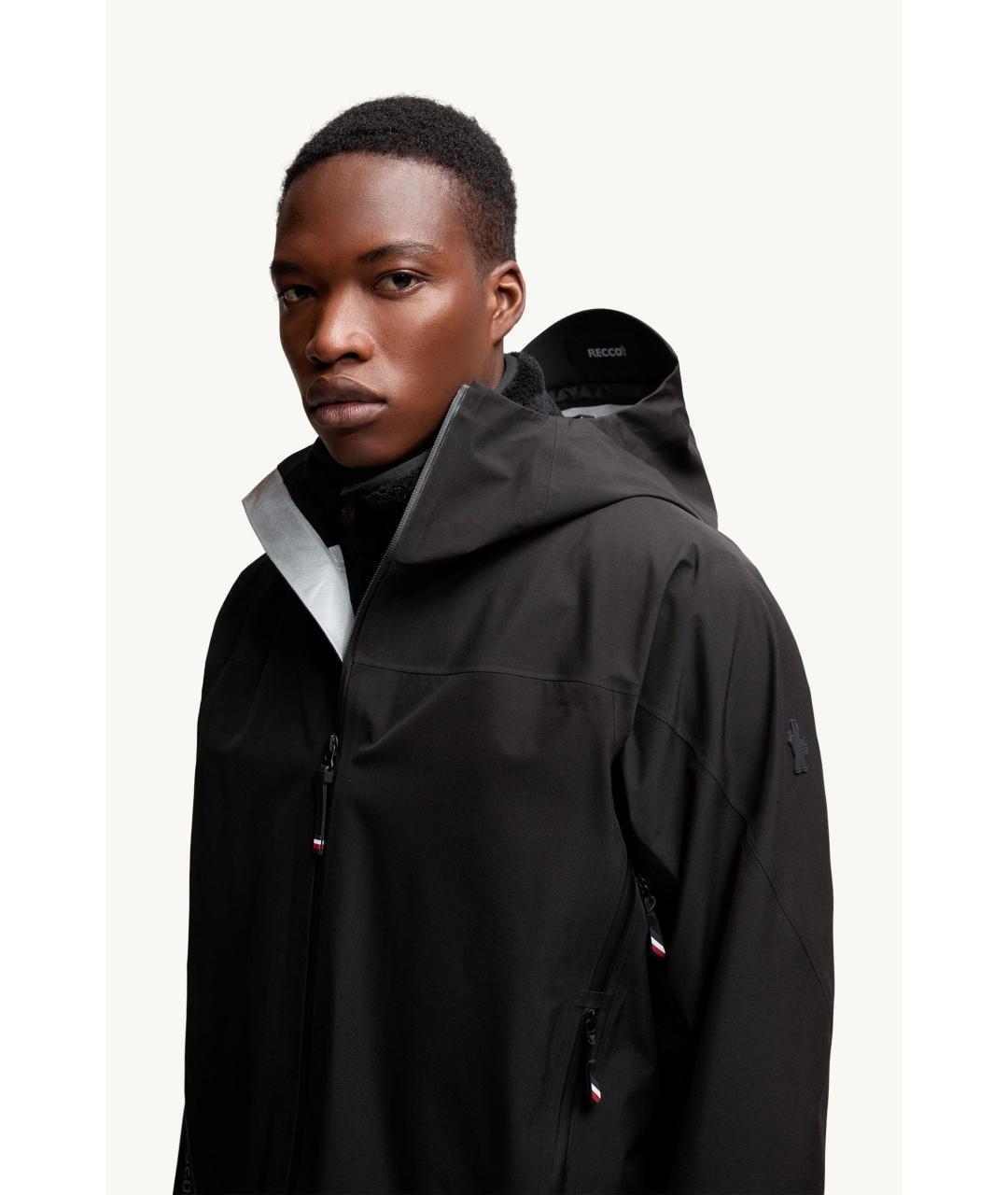 MONCLER Черная полиэстеровая куртка, фото 6