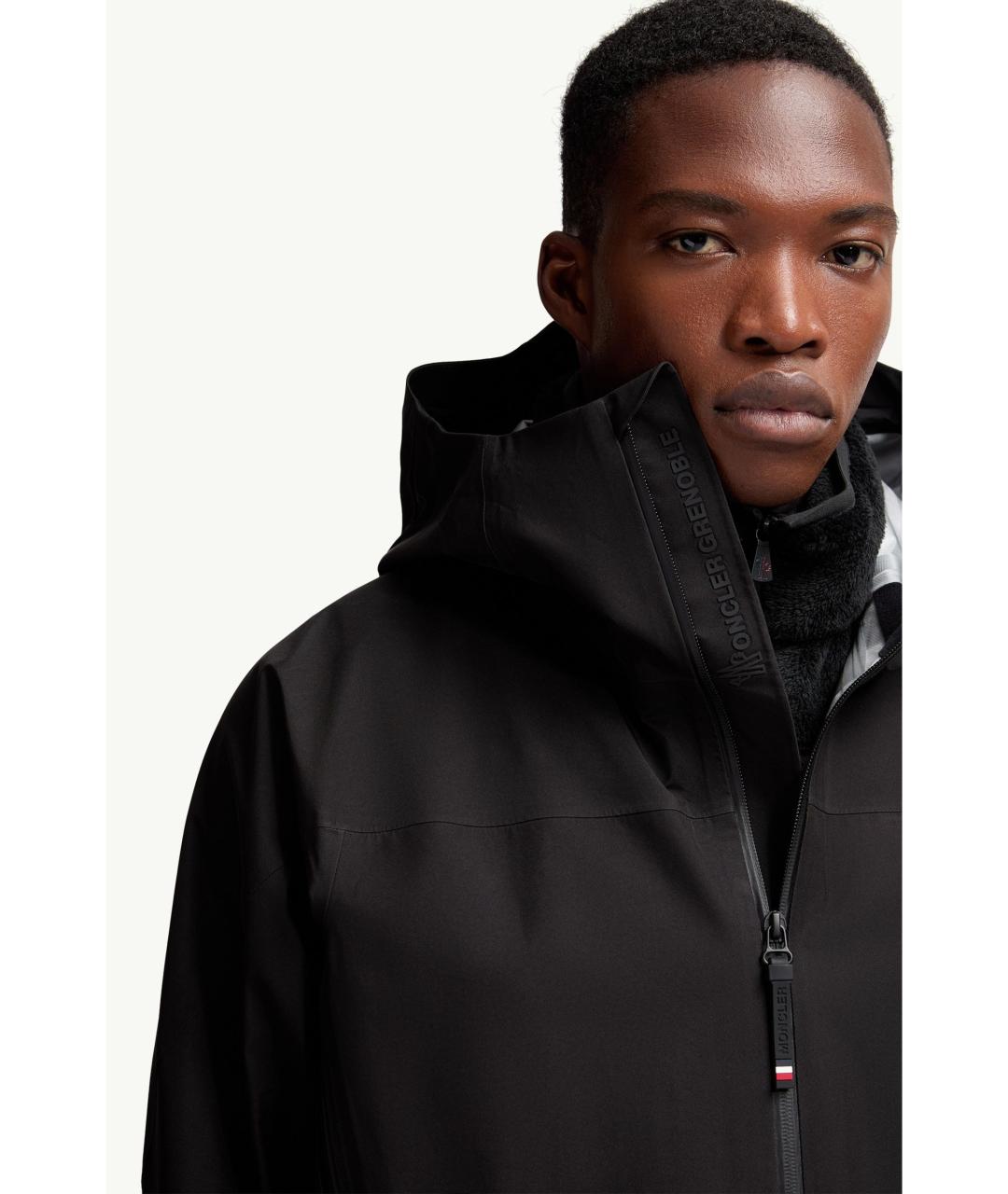 MONCLER Черная полиэстеровая куртка, фото 8