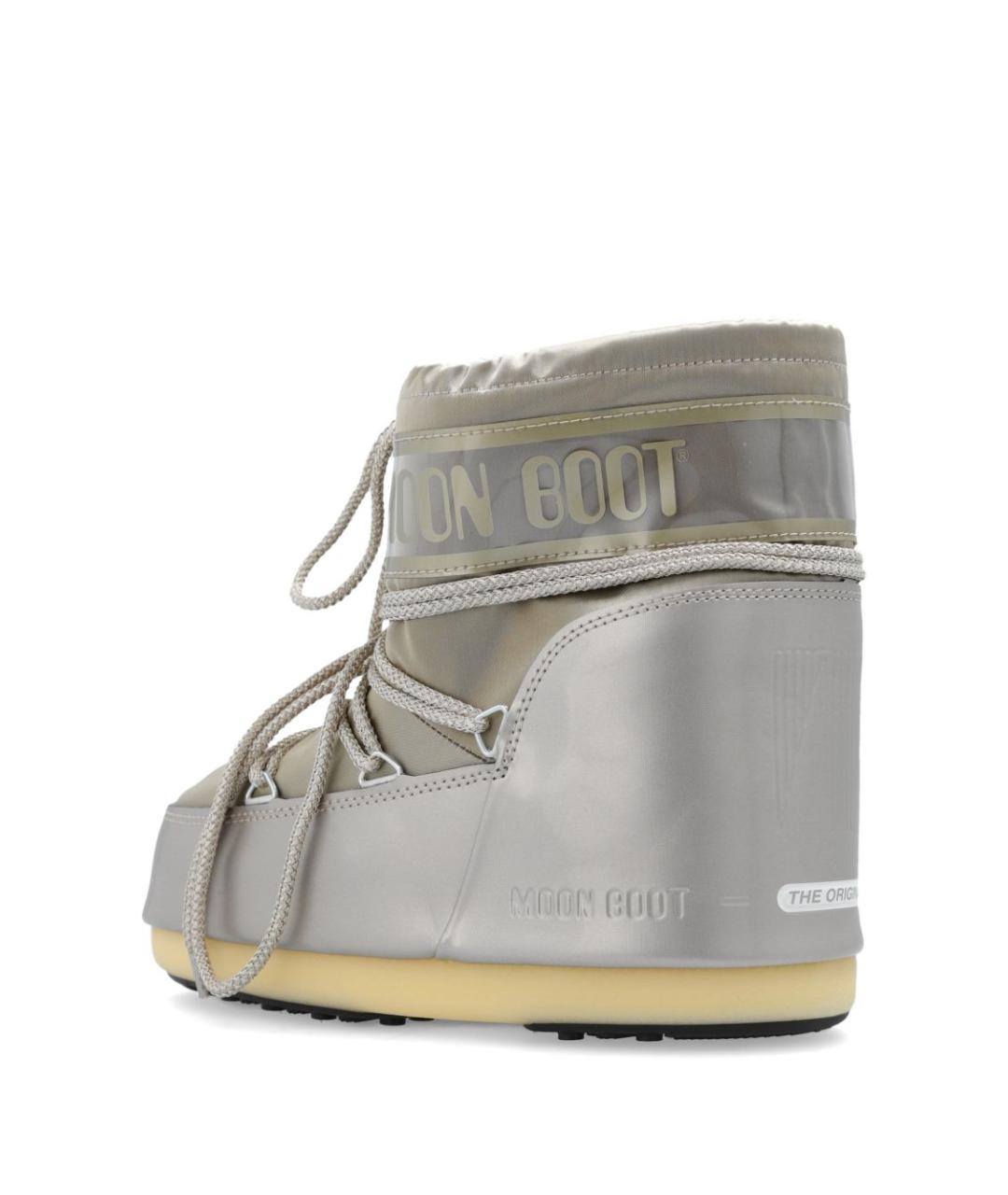 MOON BOOT Серебряные синтетические сапоги, фото 3