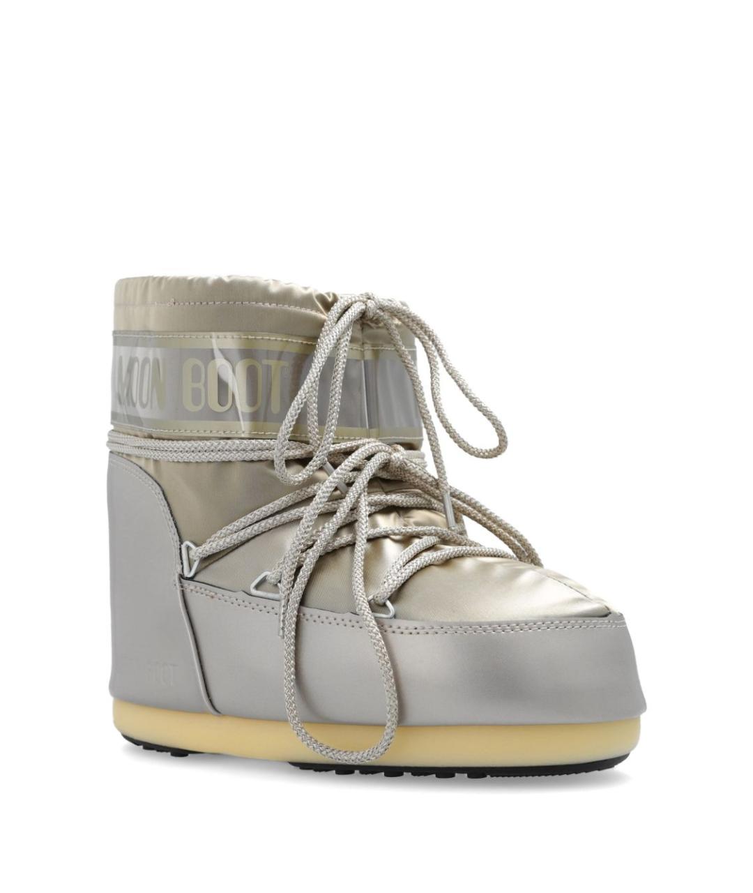 MOON BOOT Серебряные синтетические сапоги, фото 2