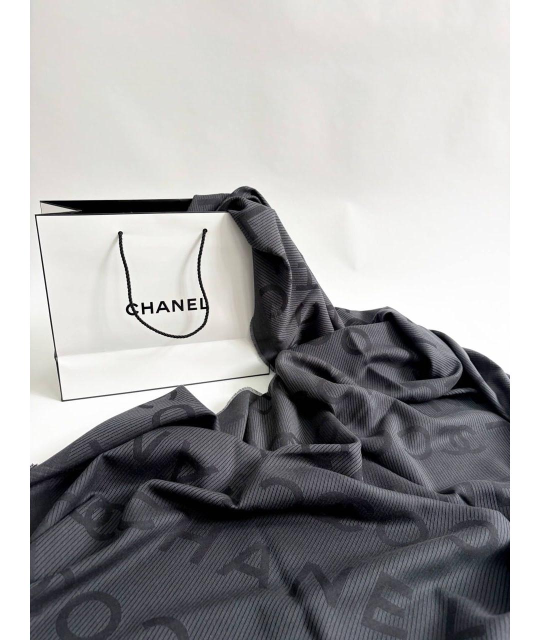 CHANEL Антрацитовый платок, фото 7