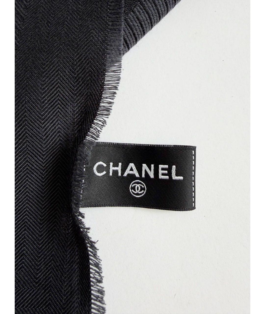 CHANEL Антрацитовый платок, фото 3