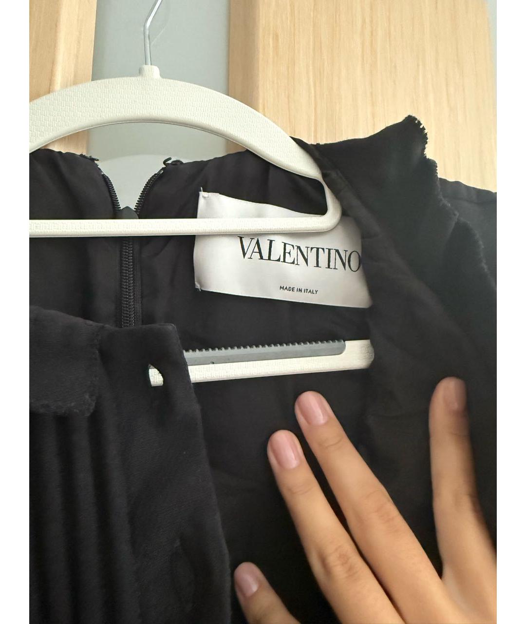 VALENTINO Черное шерстяное повседневное платье, фото 3