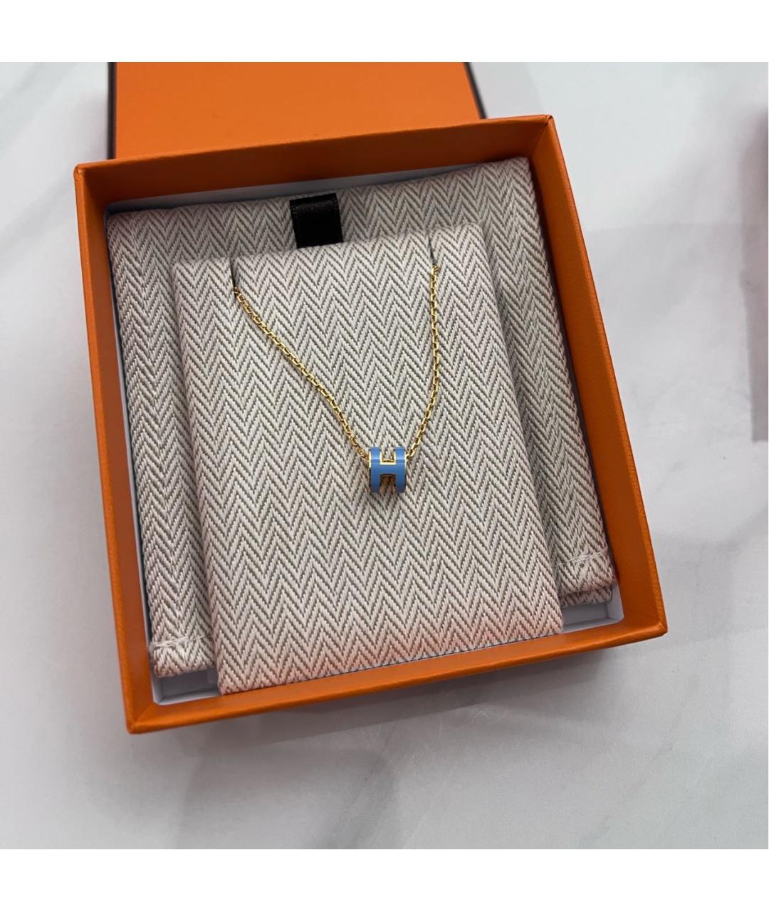 HERMES Голубая латунная подвеска, фото 3
