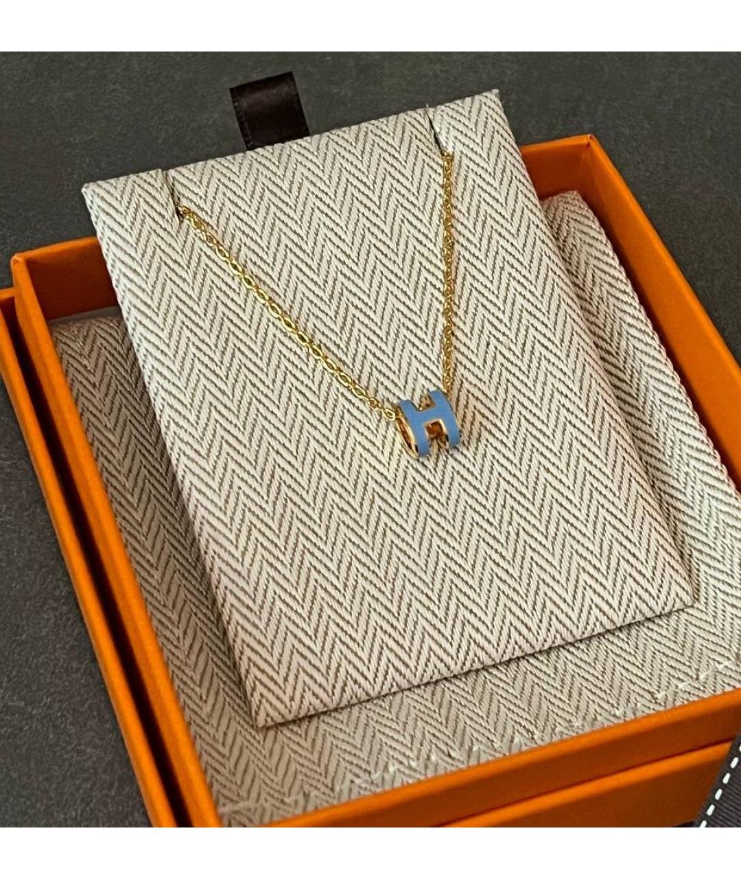 HERMES Голубая латунная подвеска, фото 6