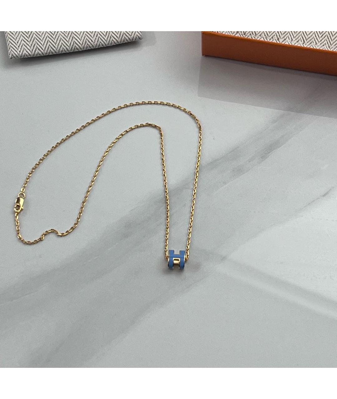 HERMES Голубая латунная подвеска, фото 4