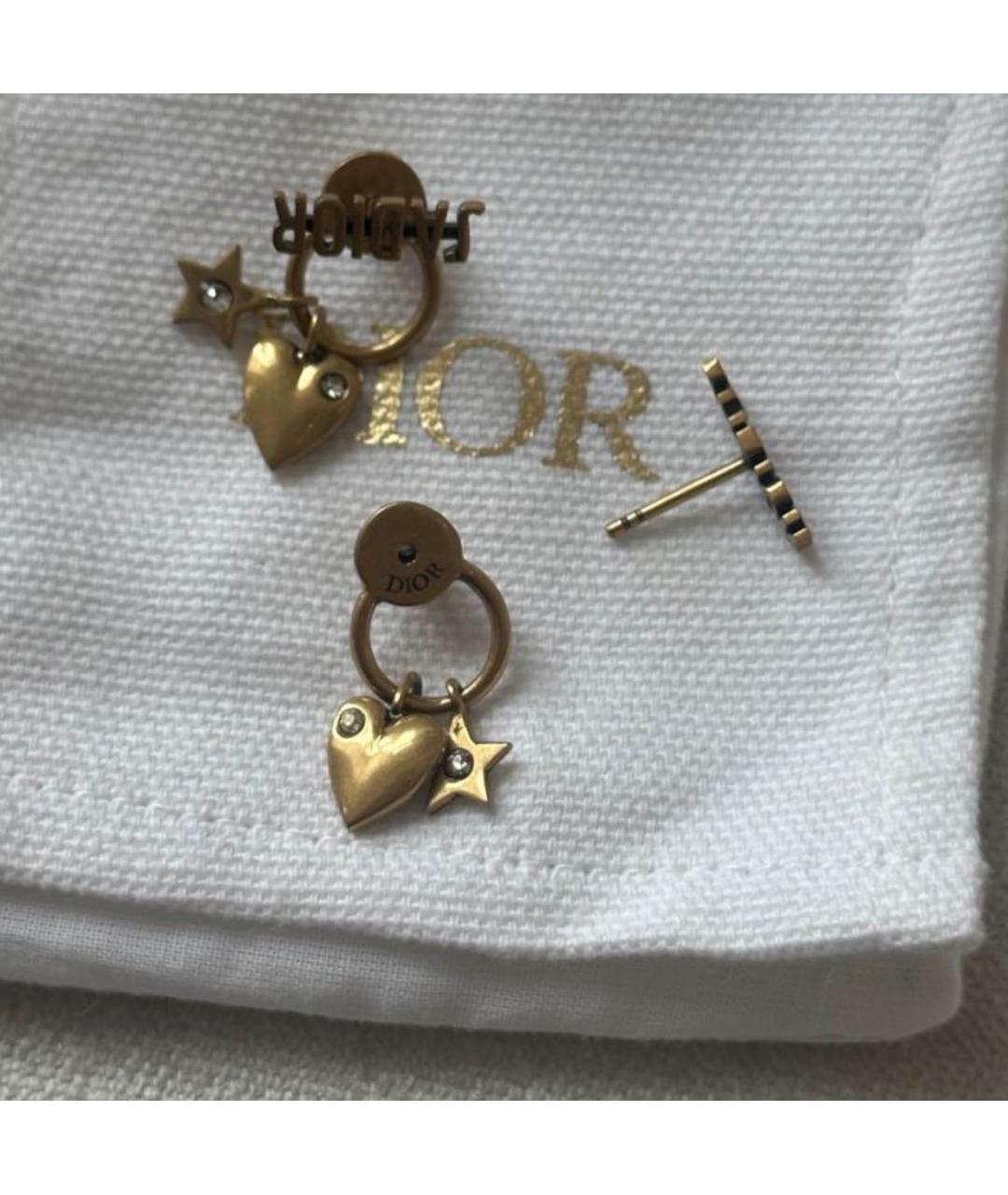CHRISTIAN DIOR Золотые латунные серьги, фото 3