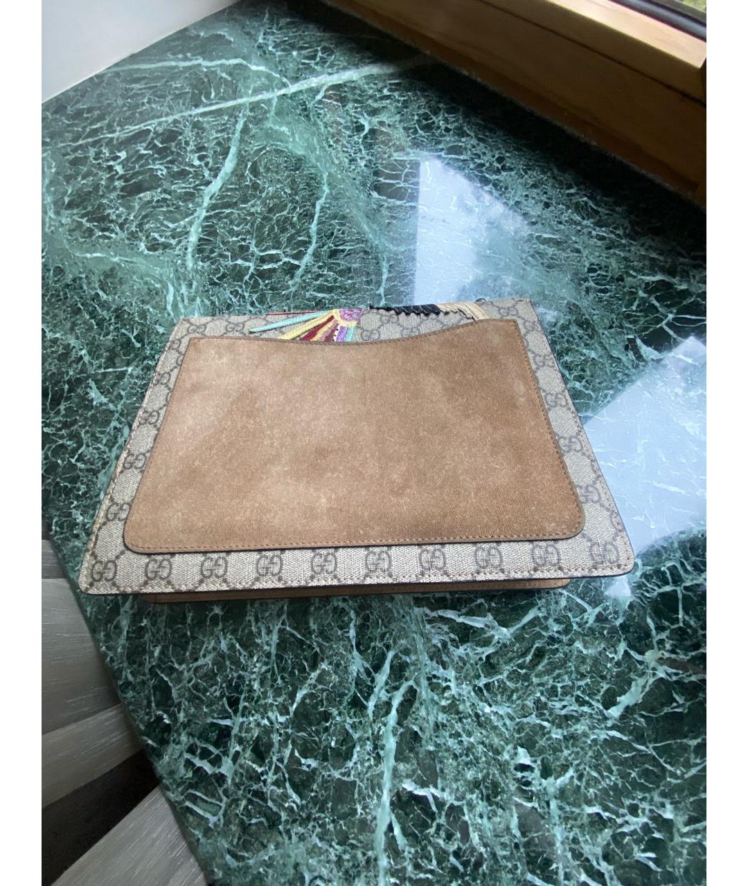 GUCCI Бежевая кожаная сумка через плечо, фото 3