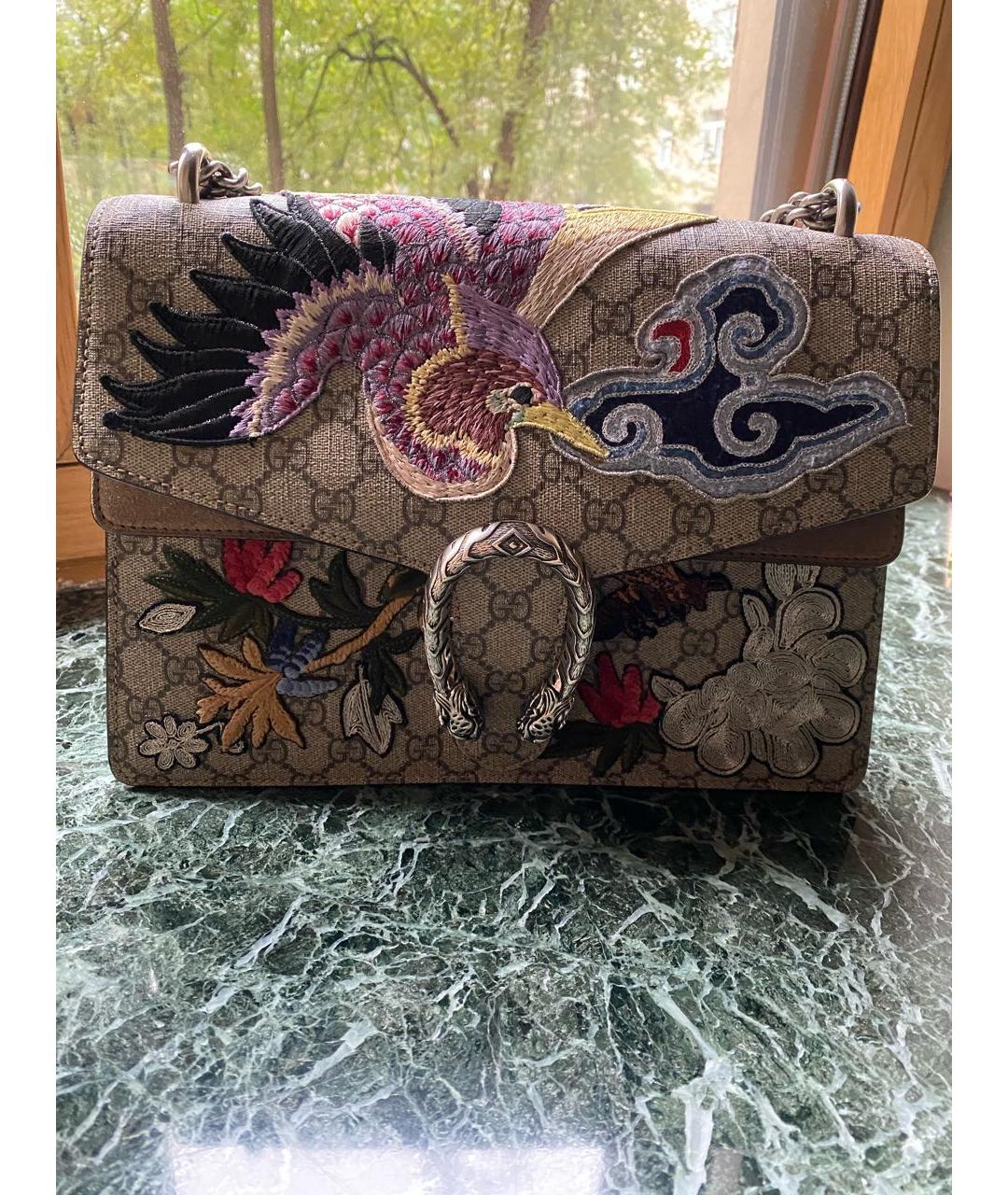 GUCCI Бежевая кожаная сумка через плечо, фото 4