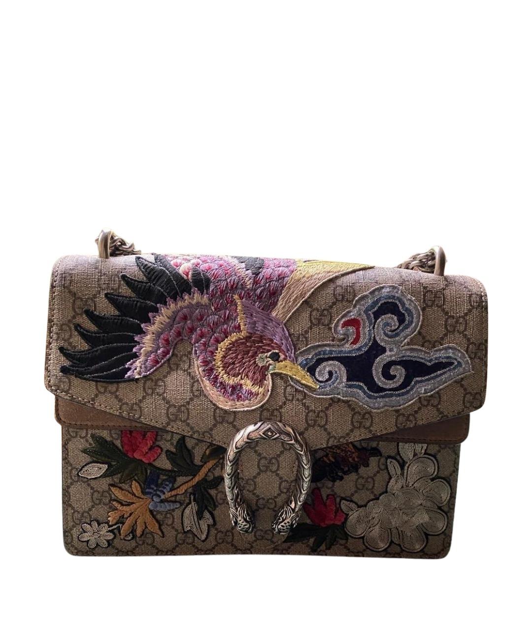 GUCCI Бежевая кожаная сумка через плечо, фото 1