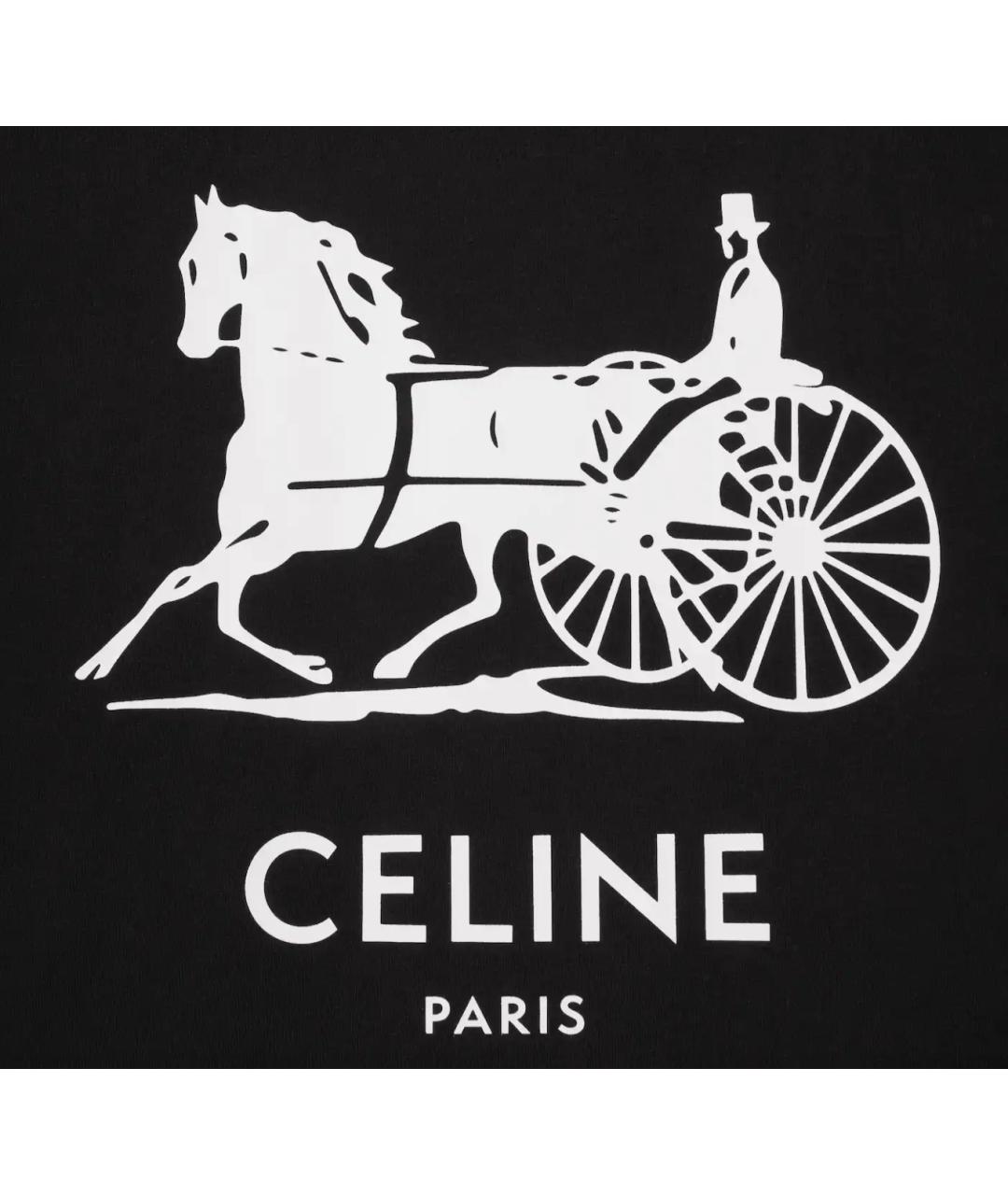 CELINE Черная хлопковая футболка, фото 4