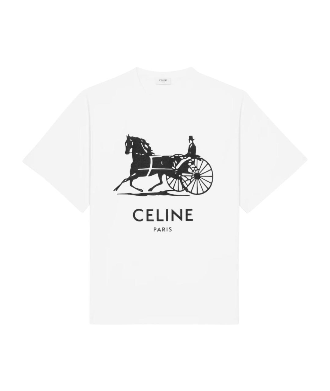 CELINE Белая хлопковая футболка, фото 1