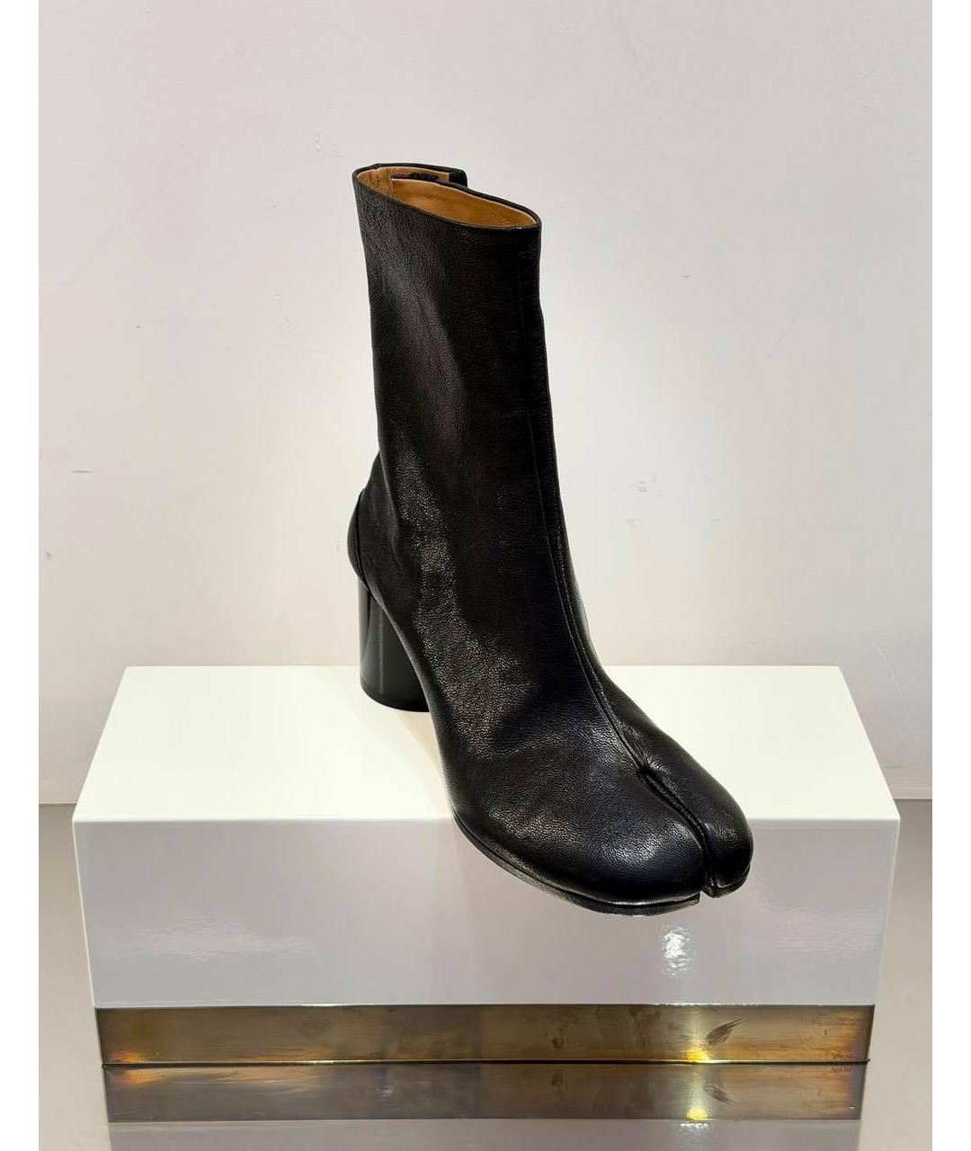 MAISON MARGIELA Черные кожаные ботильоны, фото 3