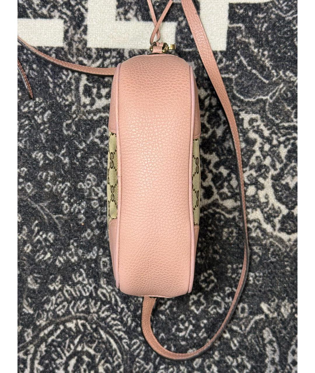 GUCCI Розовая сумка через плечо из канвы, фото 6