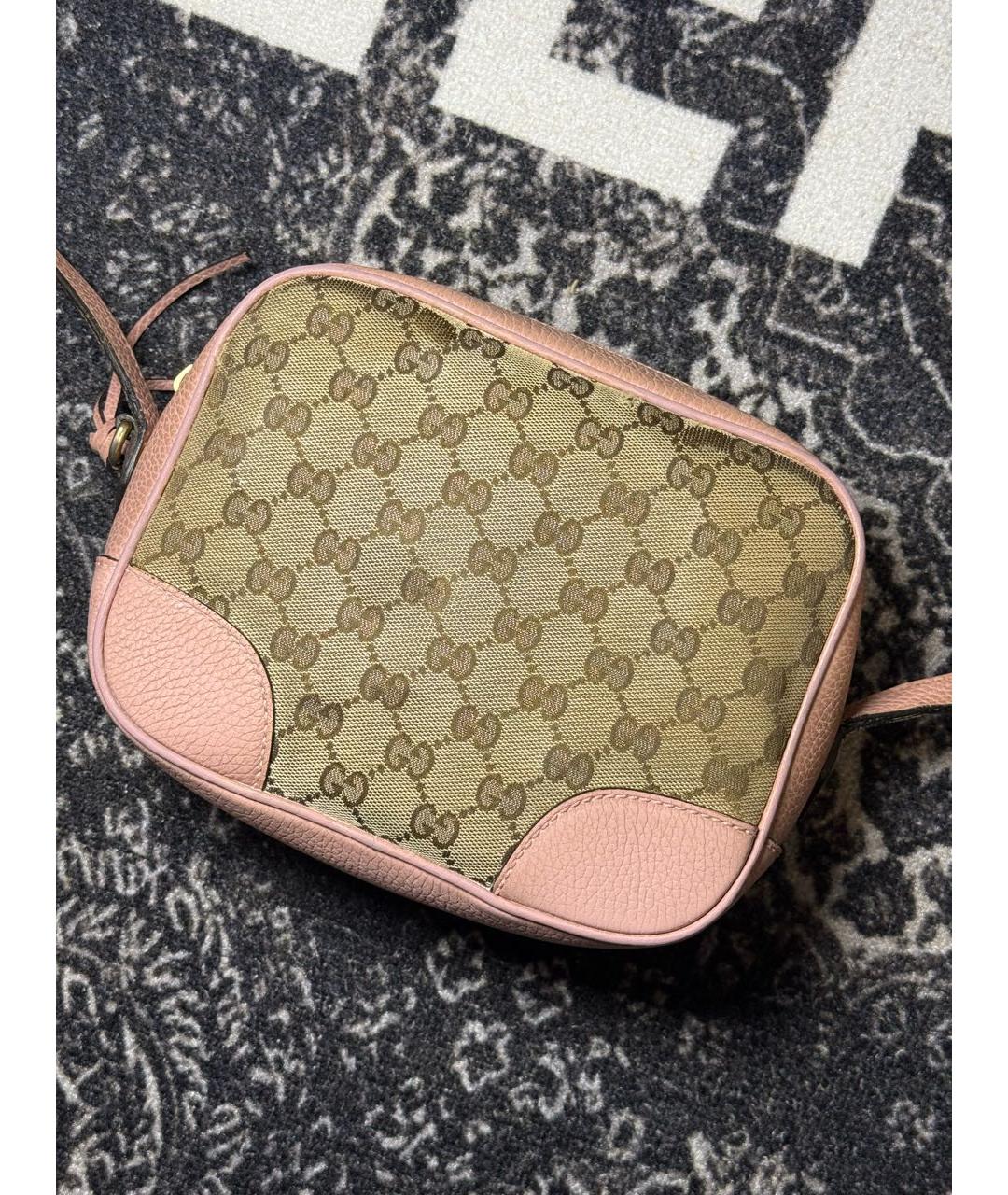 GUCCI Розовая сумка через плечо из канвы, фото 3