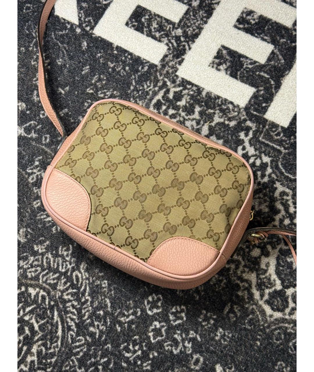 GUCCI Розовая сумка через плечо из канвы, фото 2