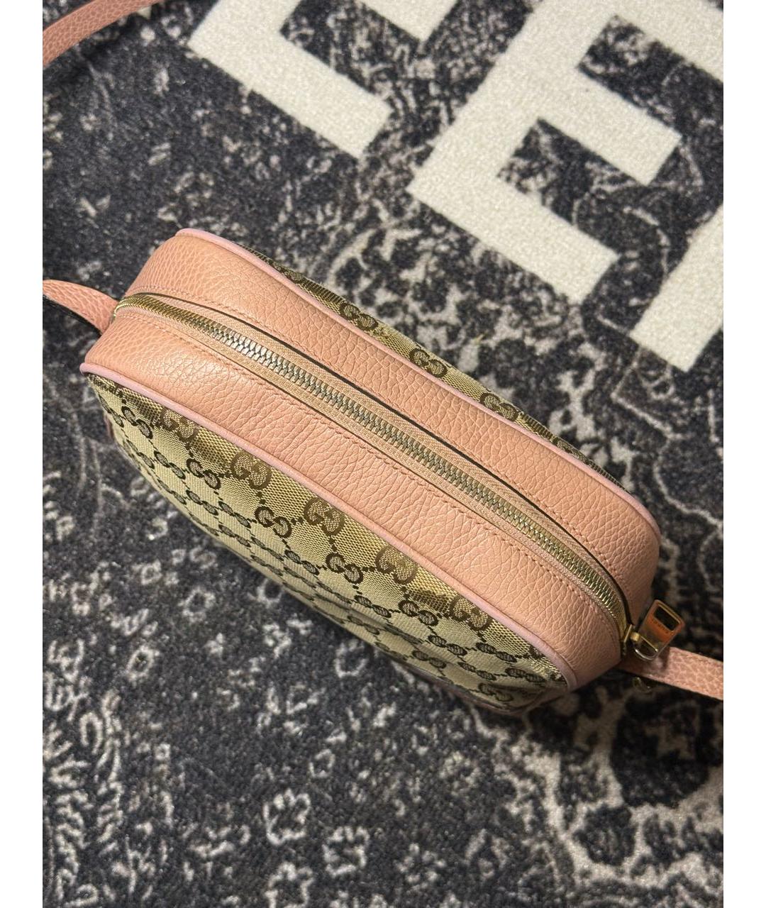 GUCCI Розовая сумка через плечо из канвы, фото 5