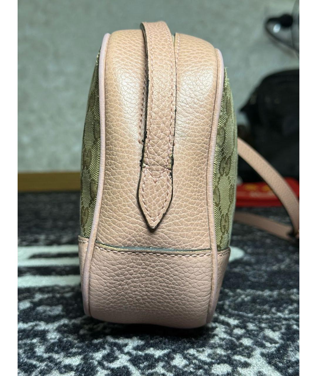 GUCCI Розовая сумка через плечо из канвы, фото 7