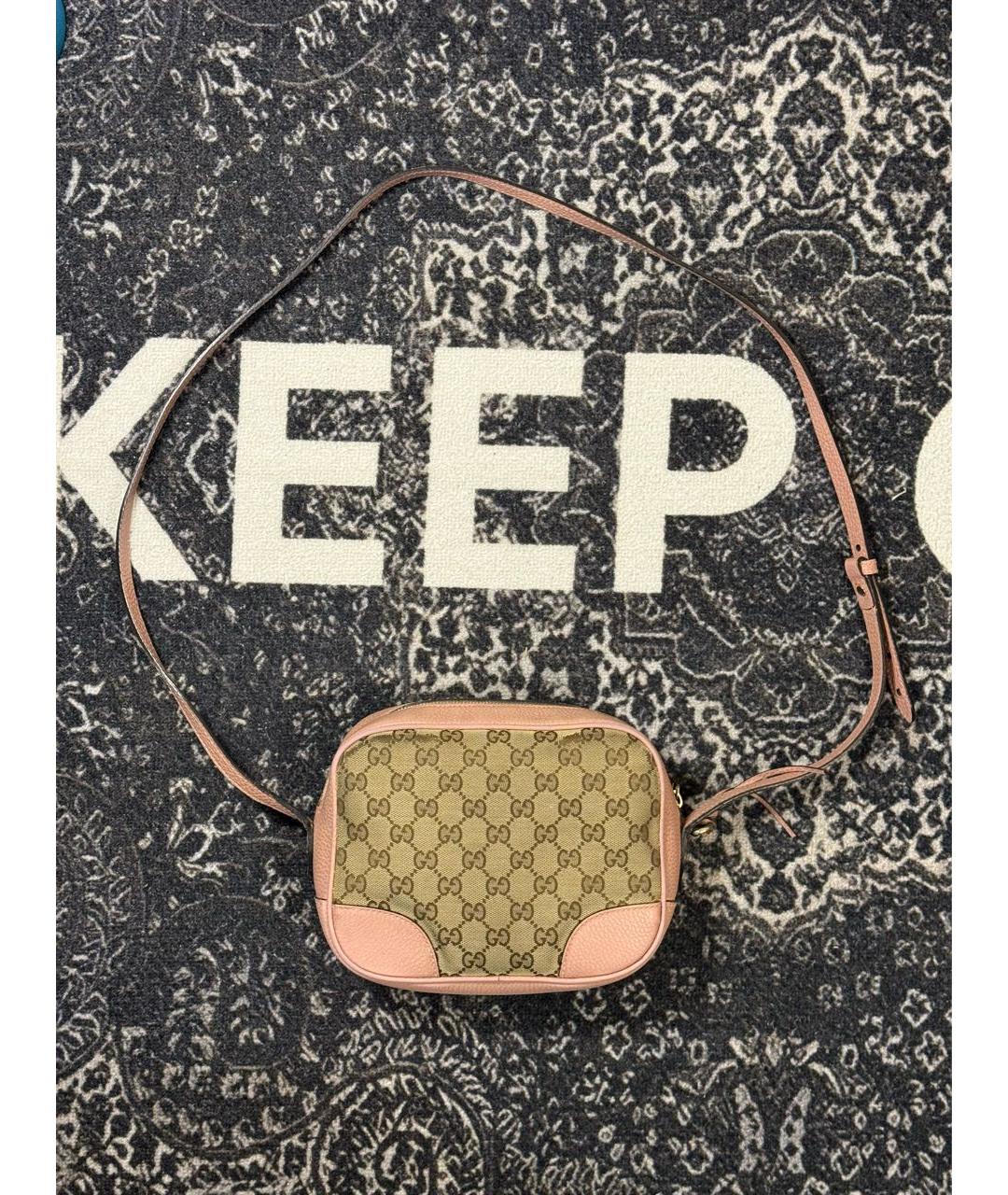 GUCCI Розовая сумка через плечо из канвы, фото 9