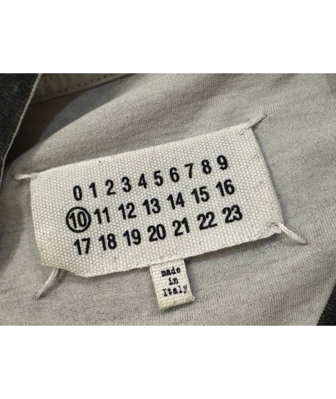 MAISON MARGIELA Антрацитовая хлопковая футболка, фото 2