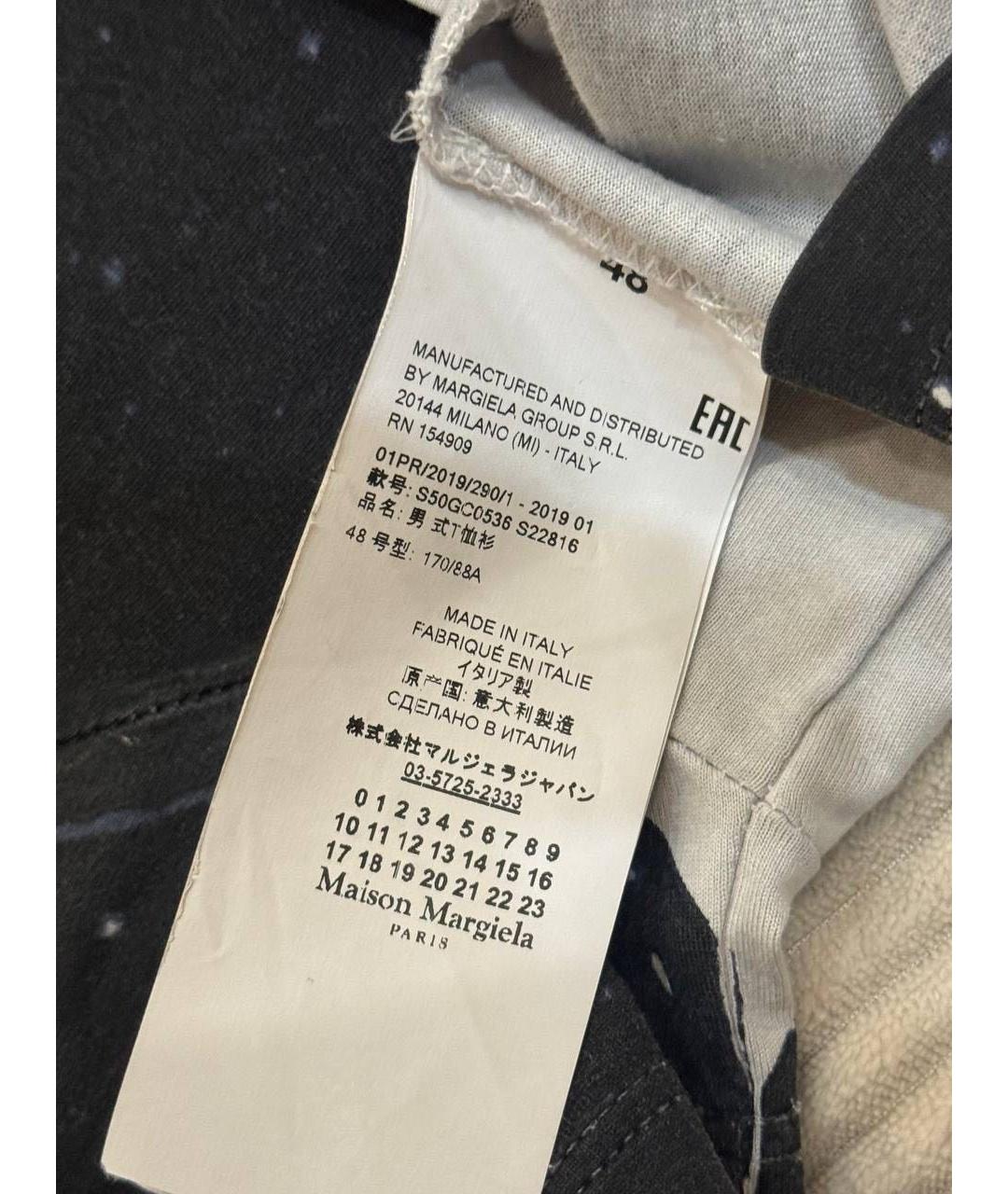 MAISON MARGIELA Антрацитовая хлопковая футболка, фото 3