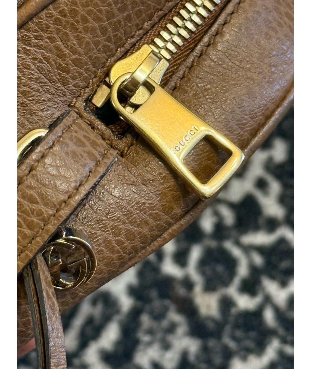 GUCCI Коричневая сумка через плечо из канвы, фото 7