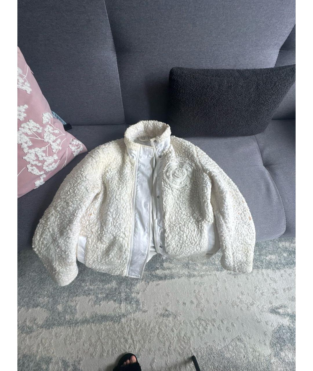 BURBERRY Белая меховая куртка, фото 5