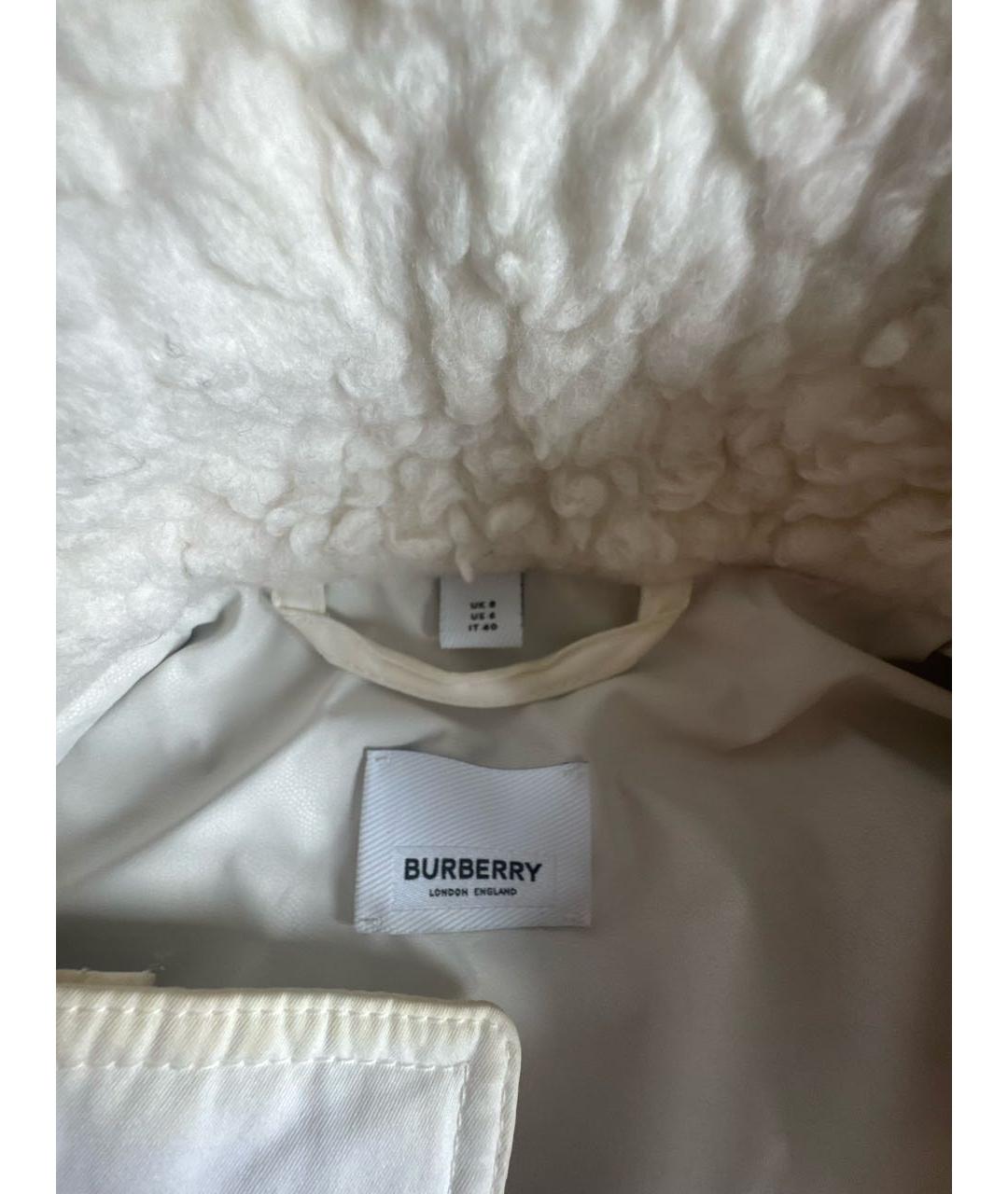 BURBERRY Белая меховая куртка, фото 3