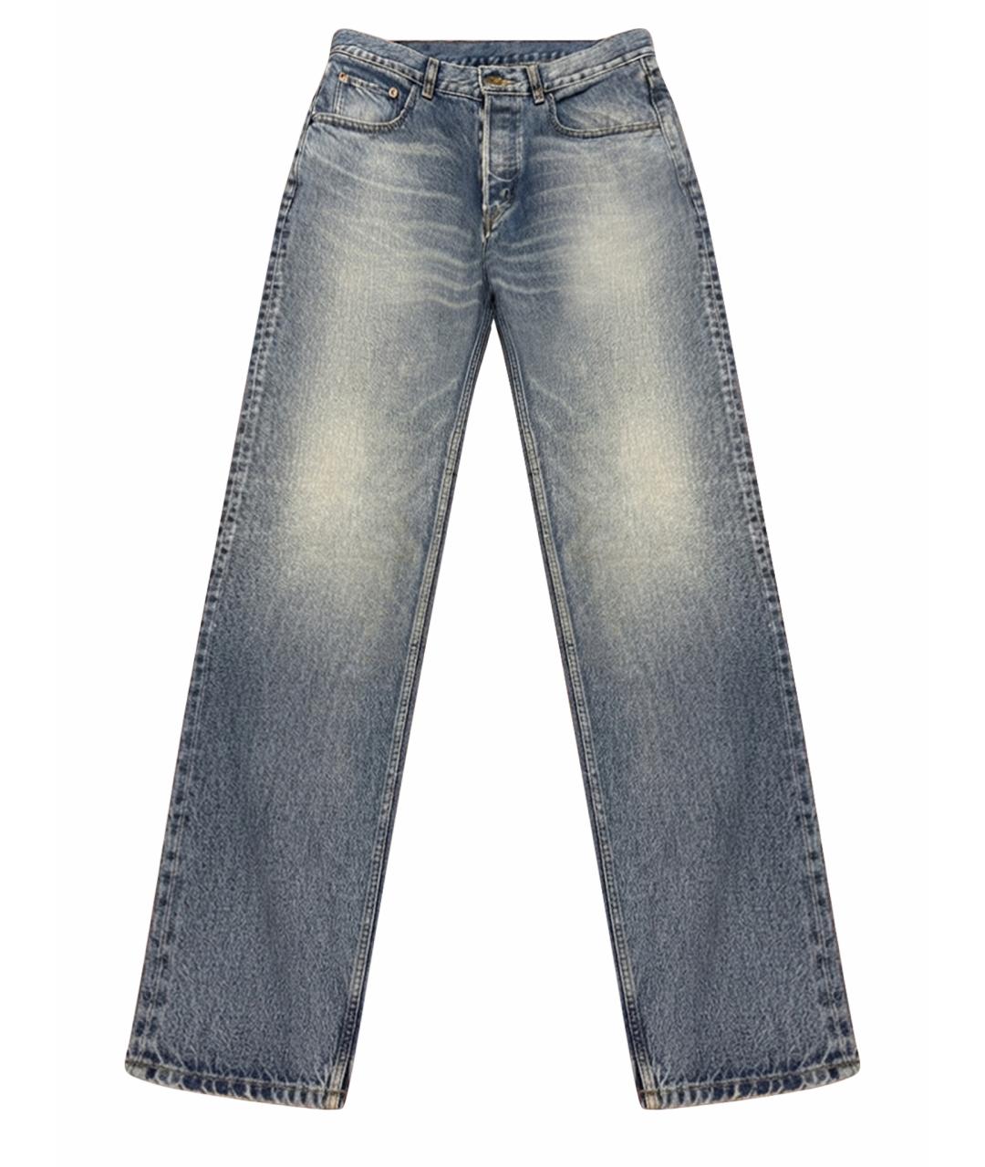CELINE Голубые хлопковые прямые джинсы, фото 1