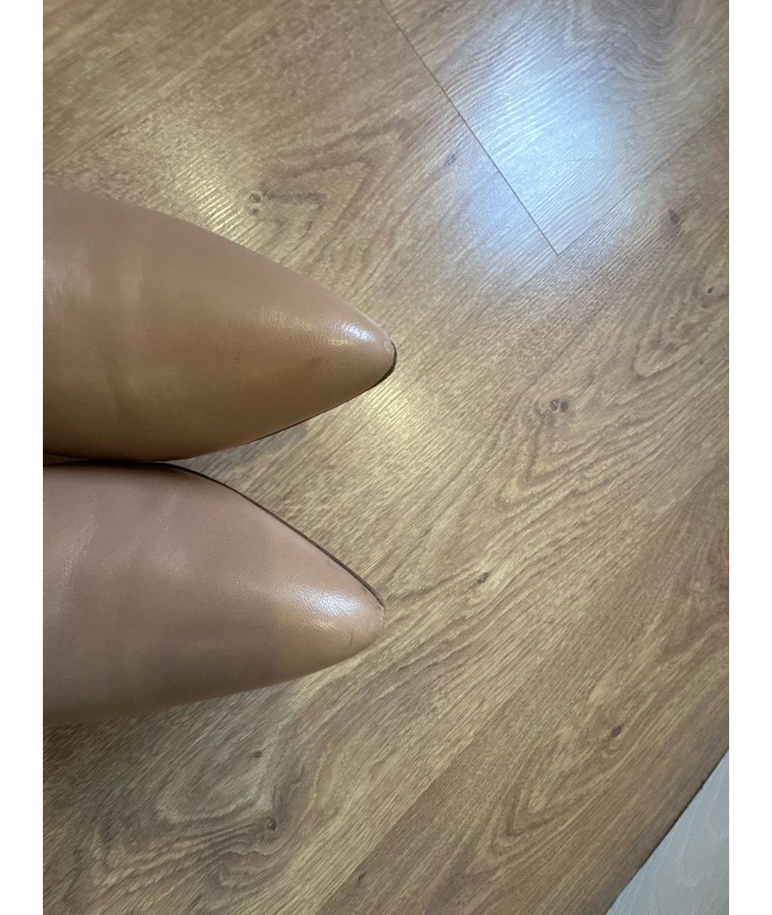 GIANVITO ROSSI Бежевые кожаные сапоги, фото 6