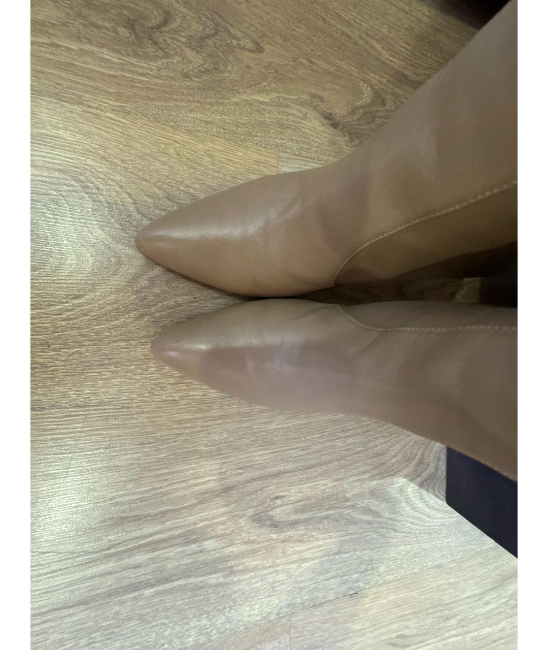 GIANVITO ROSSI Бежевые кожаные сапоги, фото 3