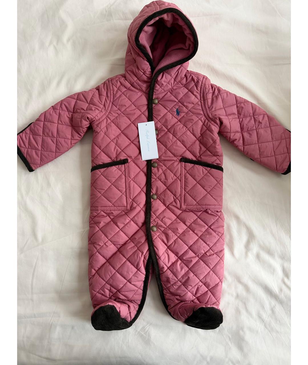 POLO RALPH LAUREN Розовый полиэстеровый комбинезон, фото 7